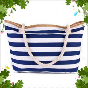 bags : Gestreepte Strandtas Mori - Marineblauw in Marineblauw van Pantino