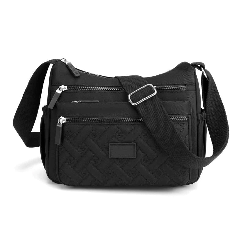 bags : Dames Schoudertas Blauw Leer - Klassiek & Luxe Design in Zwart van Pantino