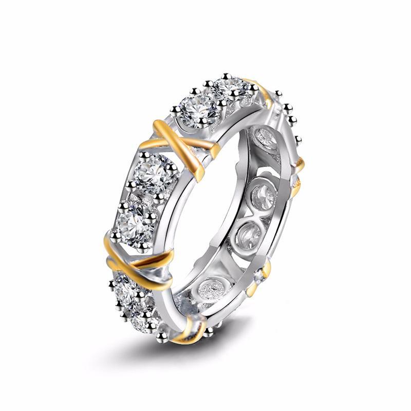 Ring : Exceptional Ring - Vergulde Luxueuze Ring - Wit+Lila in van Pantino