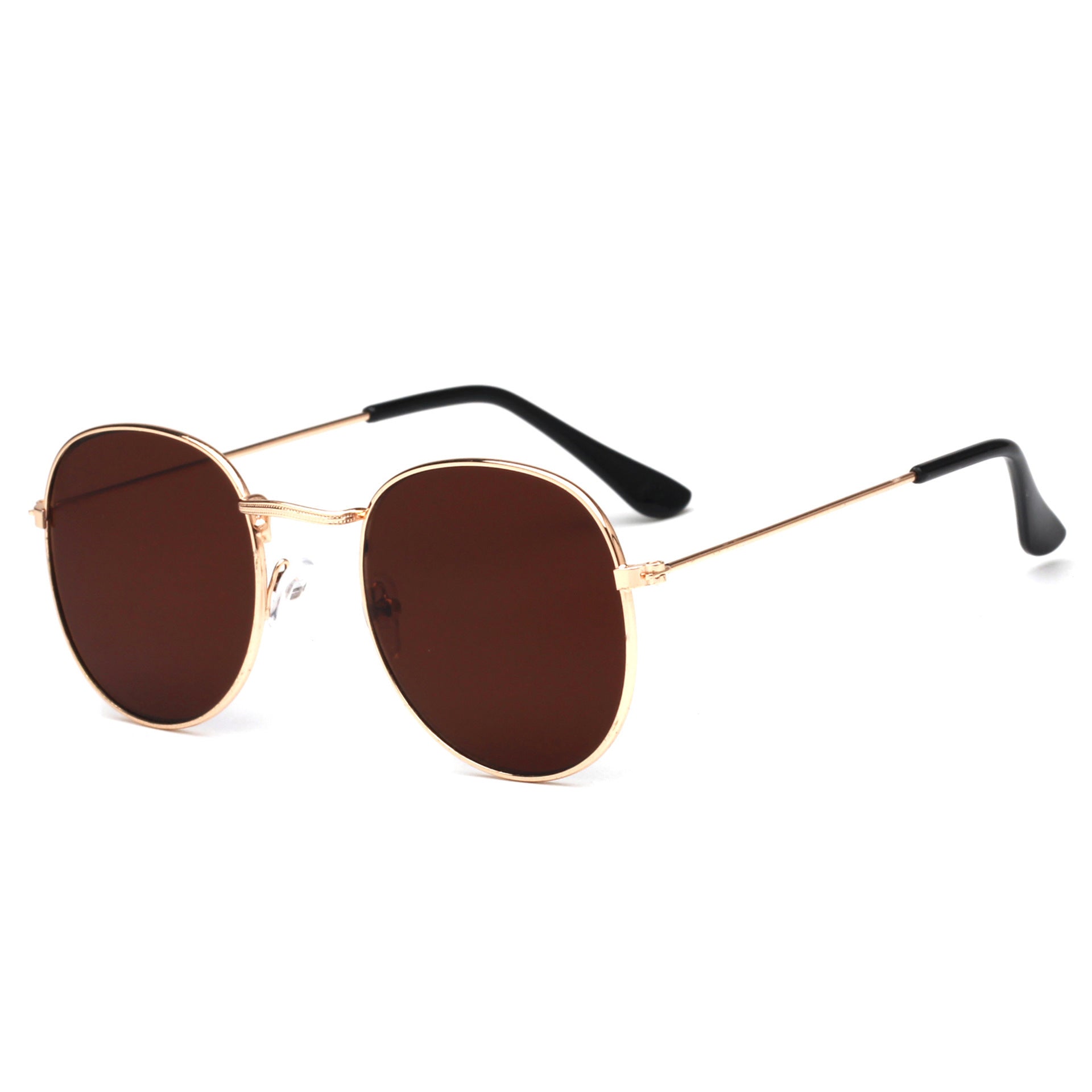Sunglasses : Zonnebril Gouden Thee - Modieuze Metalen in Gouden thee van Pantino
