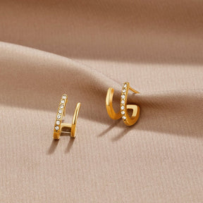 Earrings : Oorbellen Goud - 18K Crystal Claw Mini in Goud van Pantino