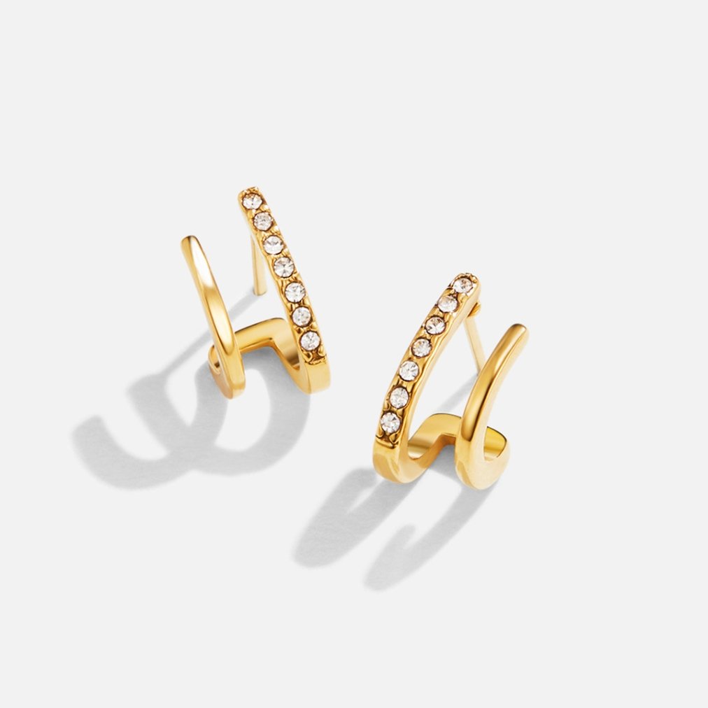 Earrings : Oorbellen Goud - 18K Crystal Claw Mini in van Pantino
