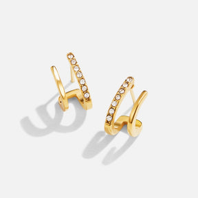 Earrings : Oorbellen Goud - 18K Crystal Claw Mini in van Pantino