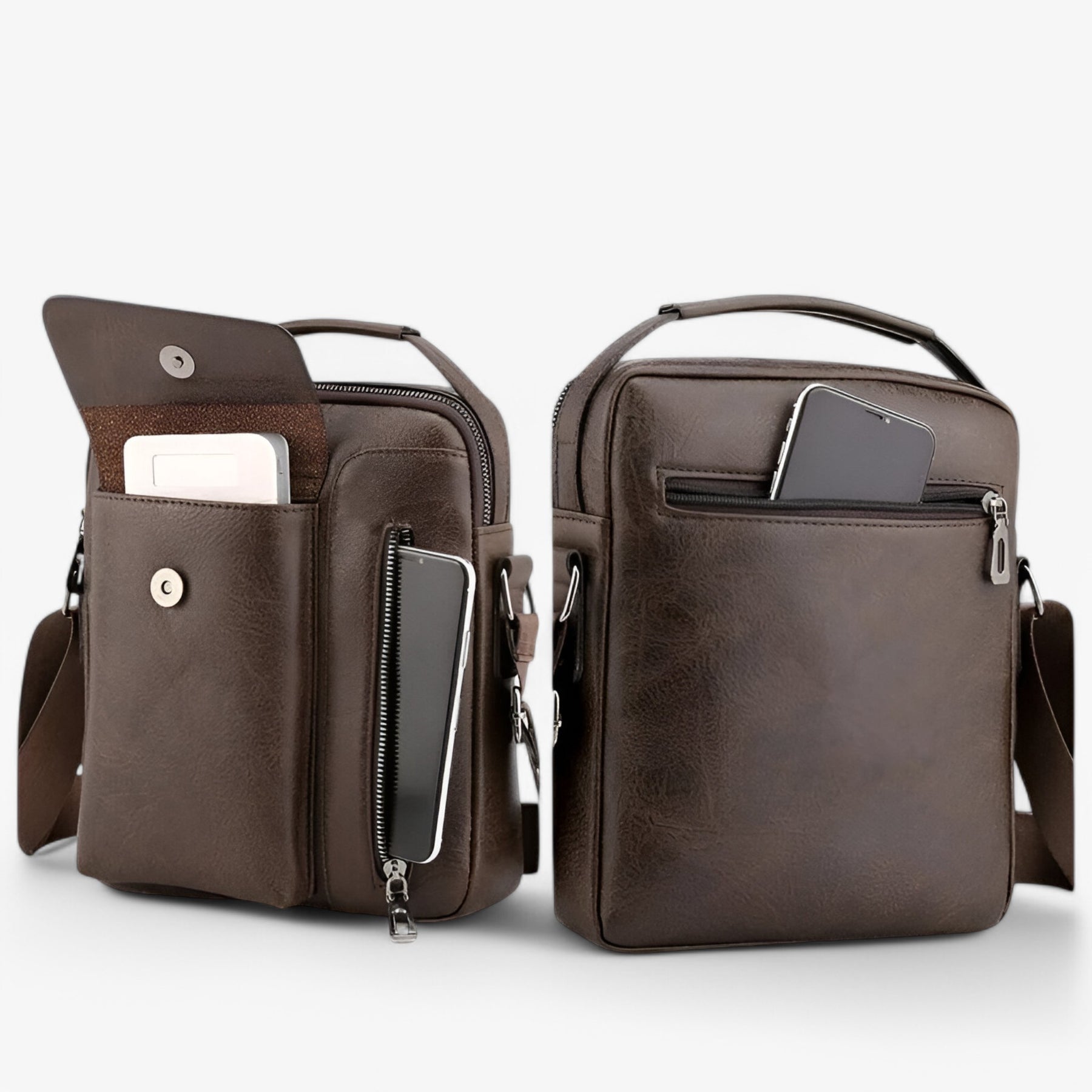 bags : Schoudertas Bruin - Luxe Leren voor Stijl en Functionaliteit in van Pantino
