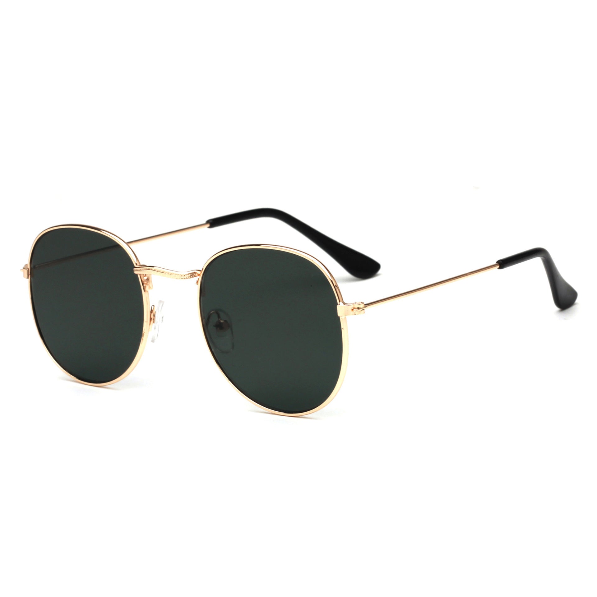 Sunglasses : Zonnebril Gouden Thee - Modieuze Metalen in Gouden van Pantino