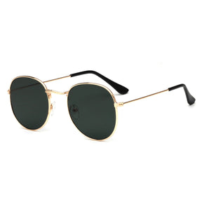 Sunglasses : Zonnebril Gouden Thee - Modieuze Metalen in Gouden van Pantino