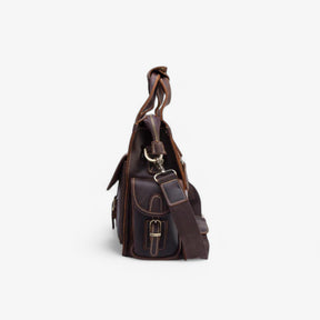 bags : Vintage Leren Aktetas Leer - Donkerbruin in van Pantino