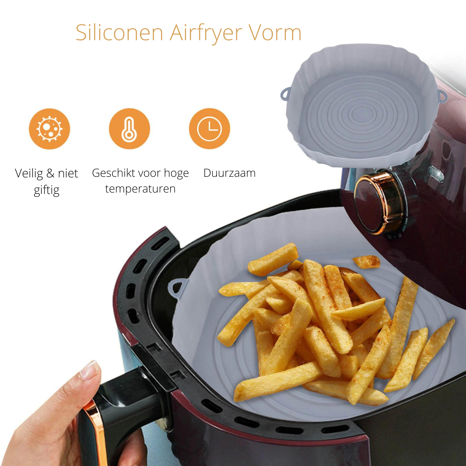 home & garden : Siliconen Airfryer Vorm Bruin - Herbruikbaar Vaatwasser Veilig - Siliconen in van Pantino