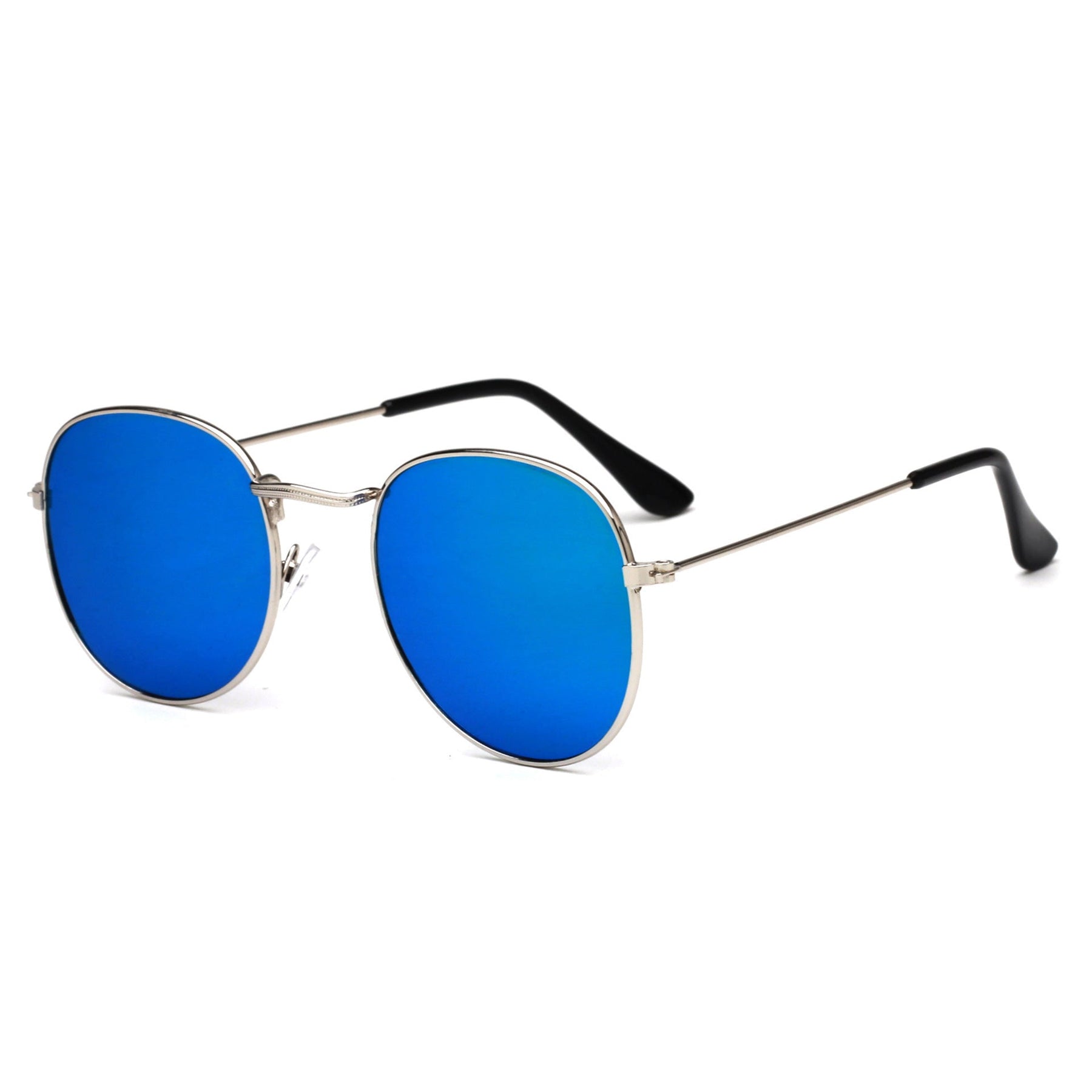 Sunglasses : Zonnebril Gouden Thee - Modieuze Metalen in Zilvergroen kwik van Pantino