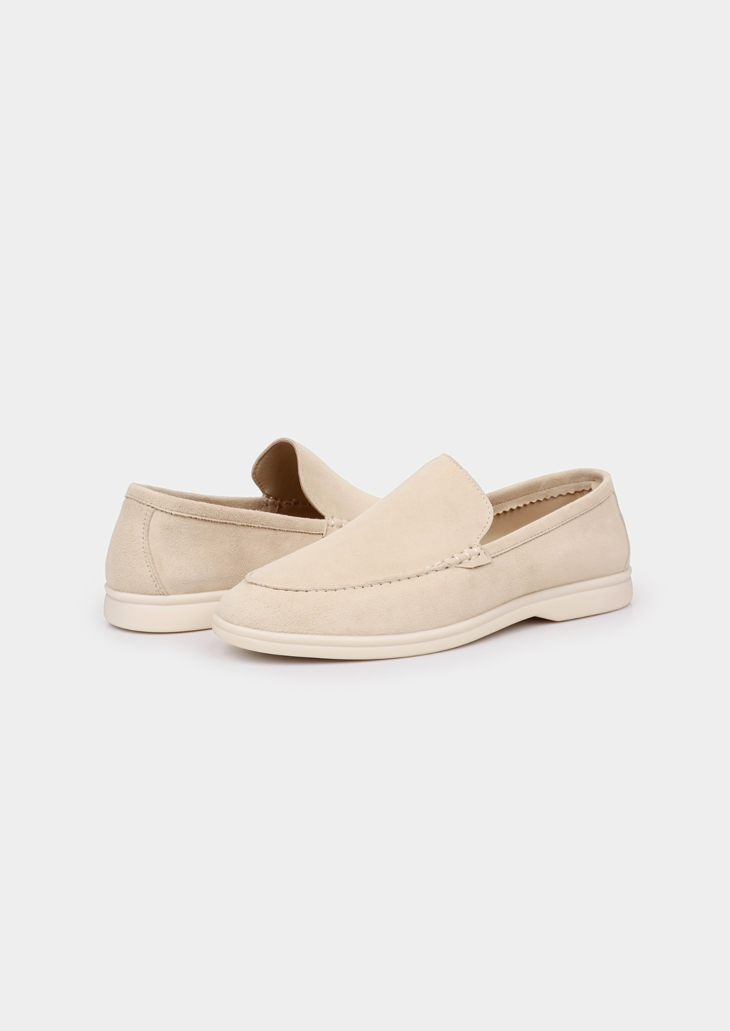 Loafer : Heren Loafer Suède Slip-on Instapper Ivoor in van Beyoda