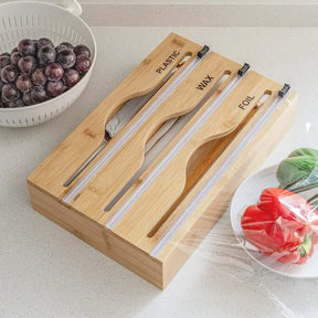 home & garden : Plastic Wrap Snijder - Minimalistisch Wandmontage Keuken - Hout in 33.5x21.9x7 cm van Pantino