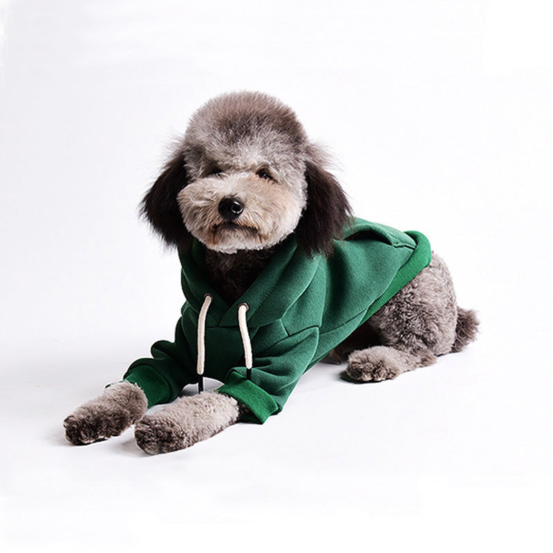 pets : Dunne Fleece Effen Kleur Pullover voor Honden - Rood in Groen van Pantino