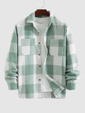 Casual Geruite Heren Overhemd - Groen