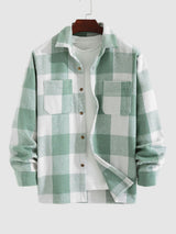Chemise homme décontractée à carreaux - Verte