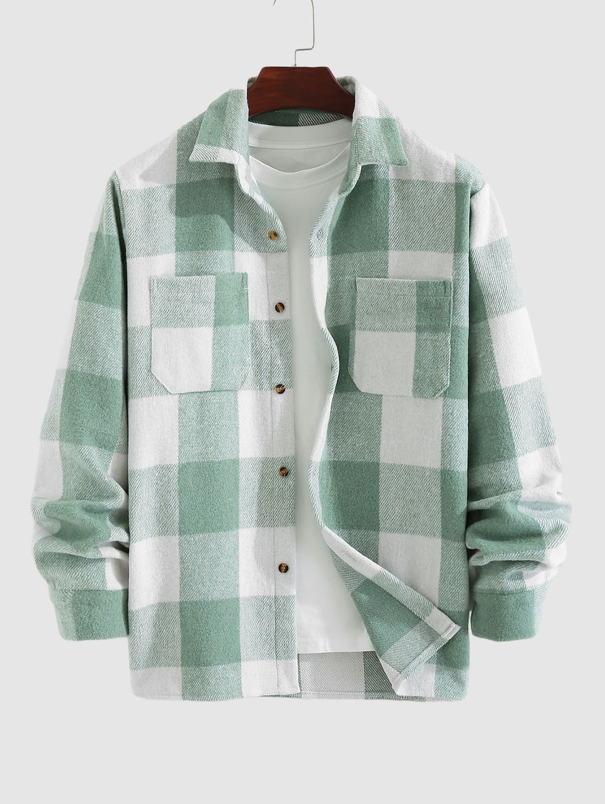Shirt : Casual Geruite Heren Overhemd - Groen in Groen van Pantino