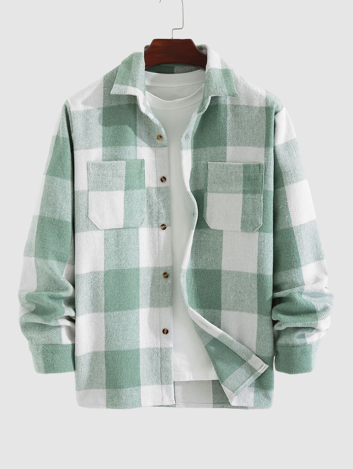 Shirt : Casual Geruite Heren Overhemd - Groen in Groen van Pantino