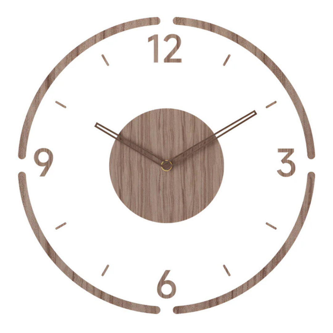 Stijlvolle Moderne Wandklok 30cm – Acryl & Hout, Geruisloos Uurwerk