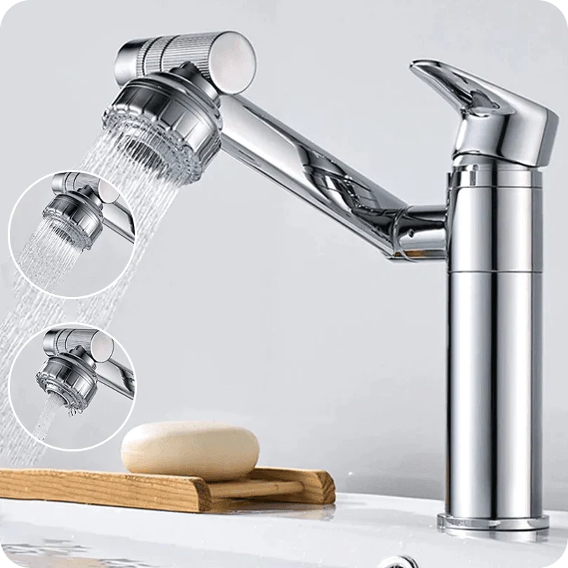 home & garden : AquaTwist - De Badkamerkraan - Zwart in Zilver van Pantino