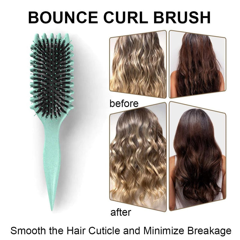 Hair Brush : Stylingborstel voor krullend haar - Bounce Curl Define, groen, voor definitie en volume in van Pantino