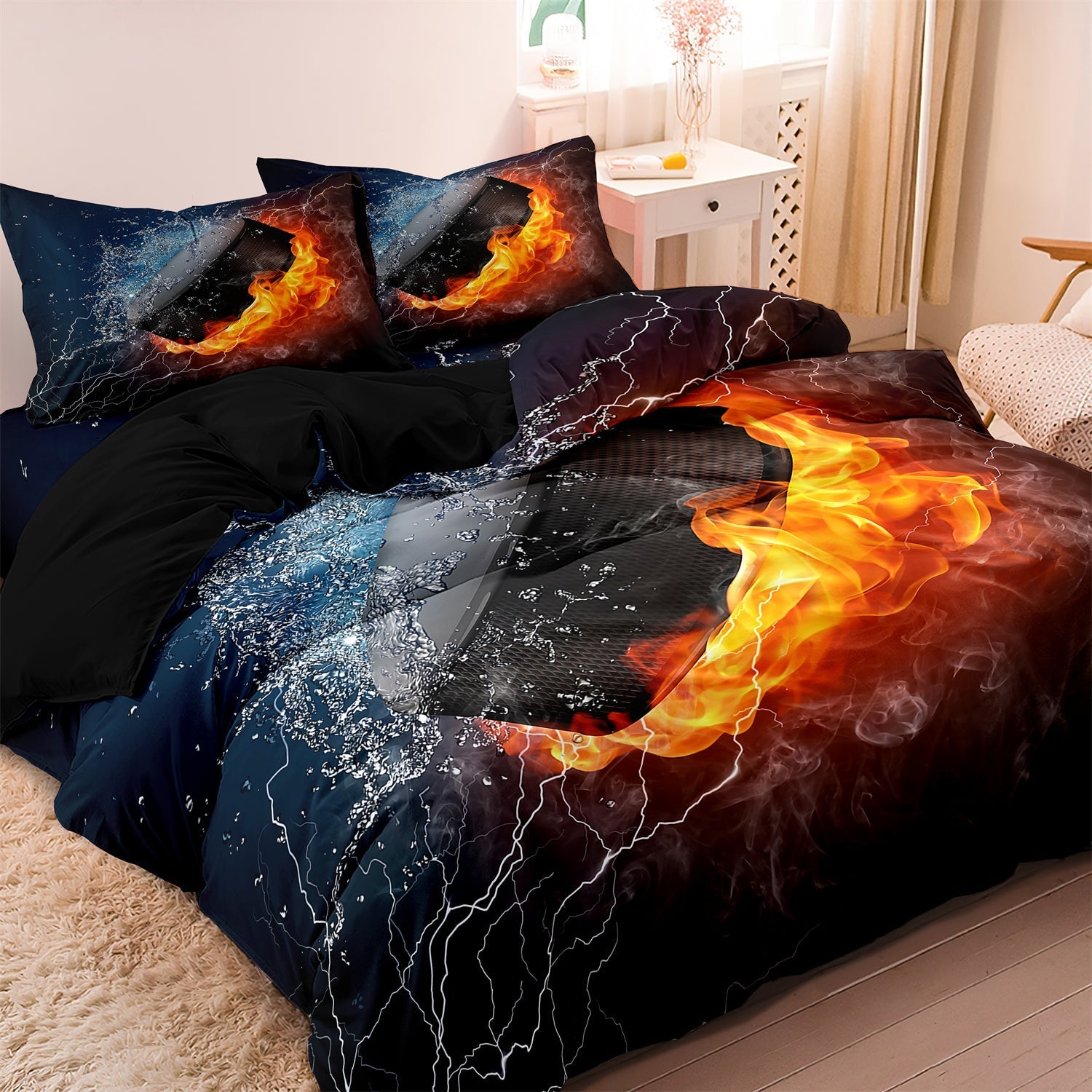 home & garden : CoolCovers - Dekbedovertrek Set Icehockey - Kind in EU King van Pantino