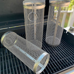 outdoor equipment : BBQ Grill Cylinder - Schoon Grillen Zonder Rommel - Rvs in van Pantino