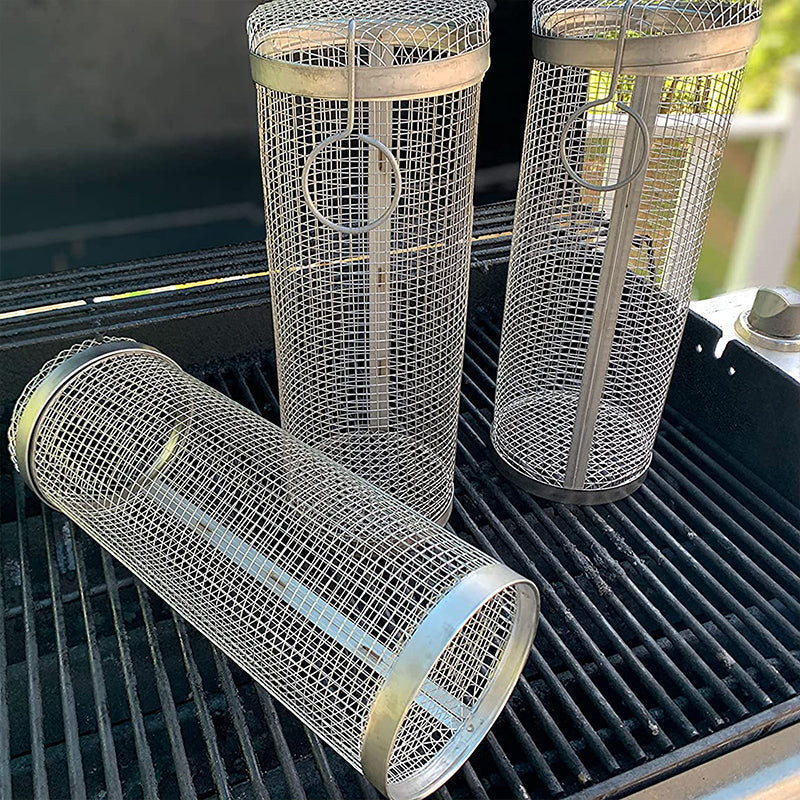 outdoor equipment : BBQ Grill Cylinder - Schoon Grillen Zonder Rommel - Rvs in van Pantino