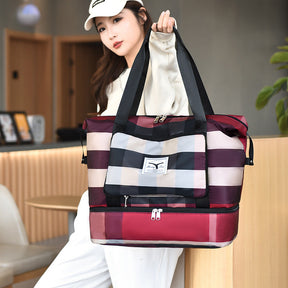 bags : Grote Travel Tas Blauw - Ruimtelijk Waterdicht Reizen - Nylon in van Pantino