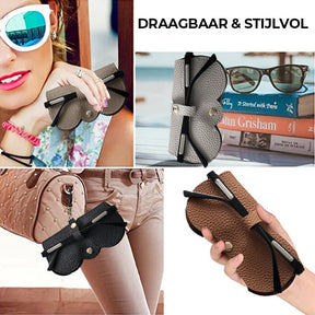 Eyeglass Case : Bril Dames Grijs - Luxe Brillenkoker - De Compacte Bescherming voor Onderweg Leer in van Pantino