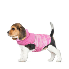 pets : Stijlvol Omkeerbaar Hondenjack met Camouflagestikselpatroon - Roze in Roze van Pantino