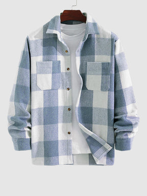 Shirt : Casual Geruite Heren Overhemd - Groen in Blauw van Pantino