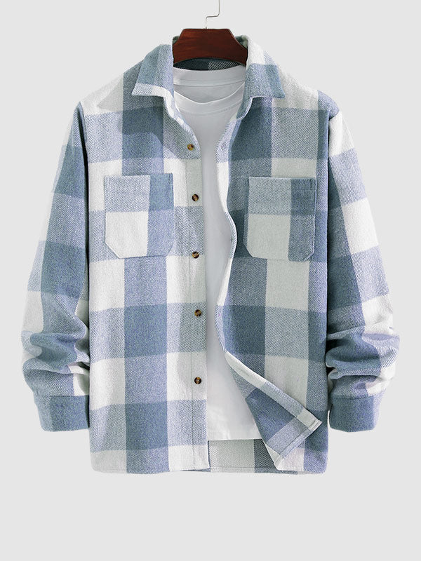 Shirt : Casual Geruite Heren Overhemd - Groen in Blauw van Pantino