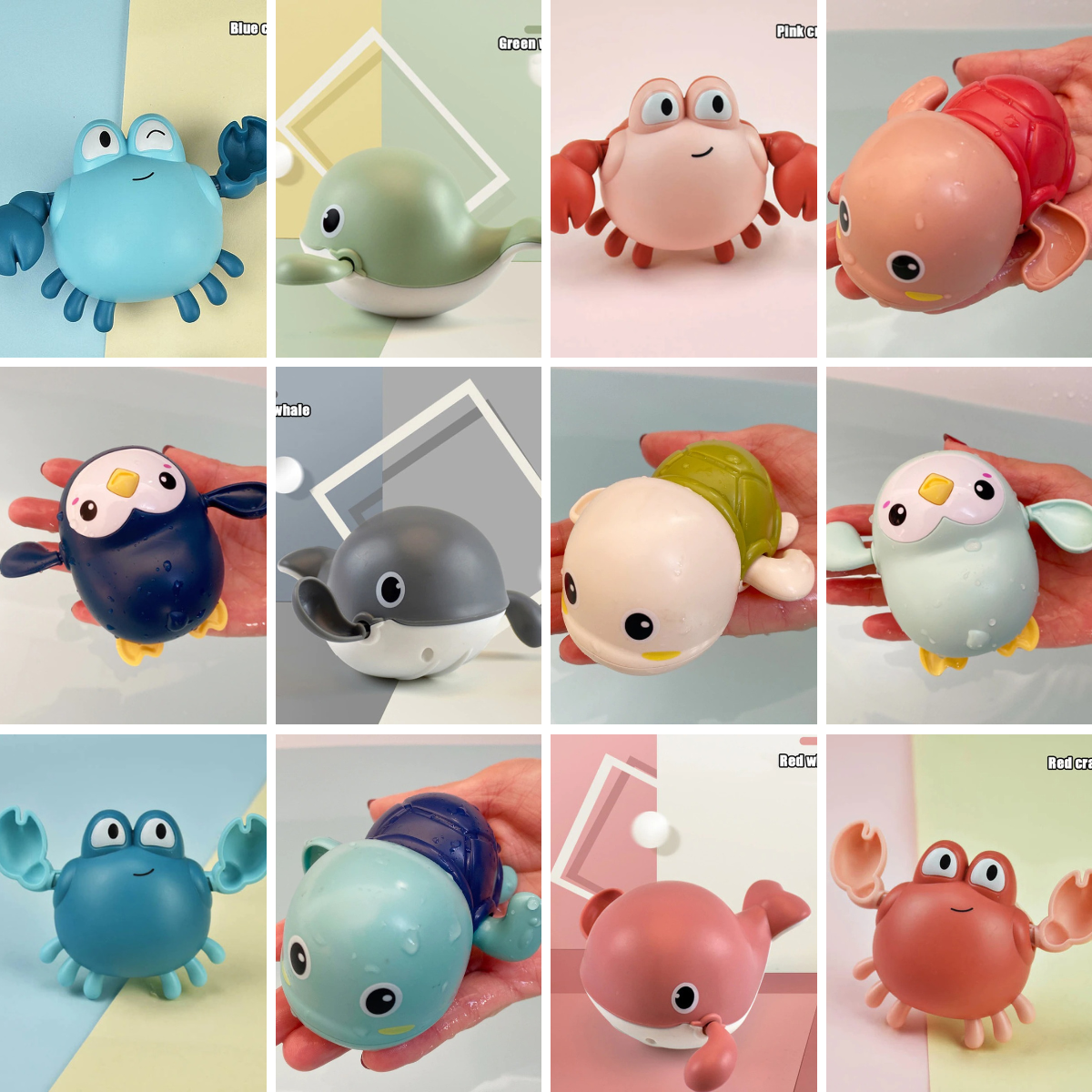 pets : Zwem Badspeelgoed Kinderen - Zwemmende Zeedieren Set - Kunststof in Set van 12 van Pantino