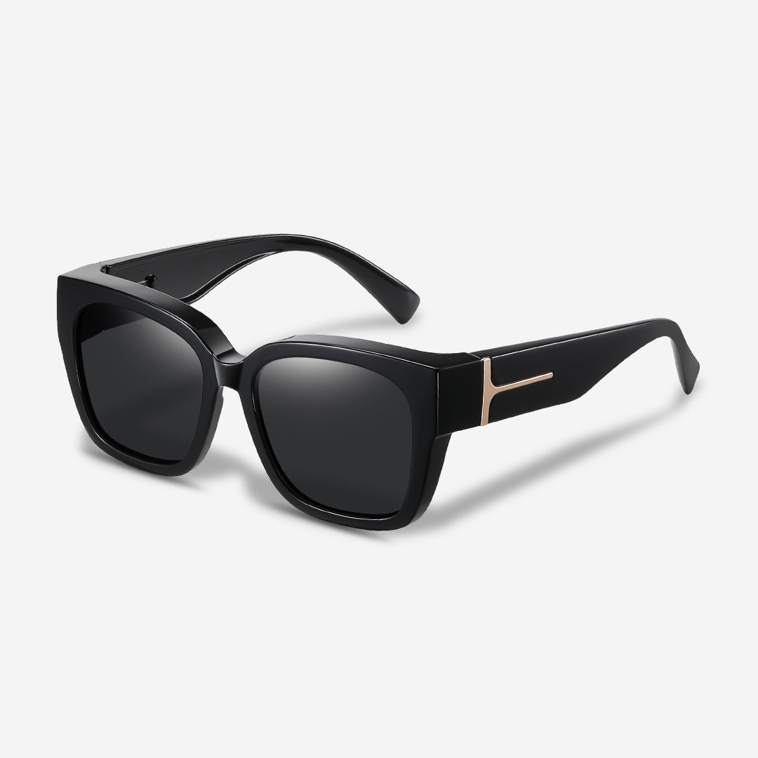 Clip-On Sunglasses : Overzet Zonnebril Gepolariseerd Beige UV440 - Comfortabel & Stijlvol voor Brildragers in van Pantino