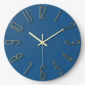 Wall Clocks : Wandklok Modern Stil Heren Design, Groot 60cm, Zwart Metaal in Blu van Pantinoshop