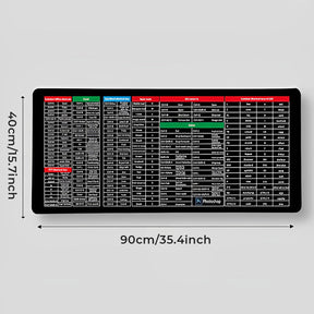 Mouse Pad : Anti-Slip Muismat Met Sneltoetsen - XL 900x400mm Bureau - Rubber in 900*400*3mm van Pantino