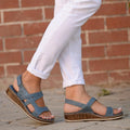 Dame Sandaler Hvid Læder - Komfortable Klassiske Sommer Sandaler