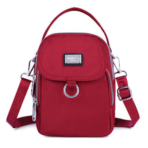 bags : Crossbody Tas Blauw - PhoneBag - Telefoonhoesje met Rits voor in Rood van kleur van Pantino