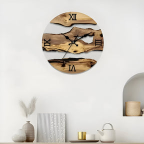 watches : Minimalistisch Wandklok met Houten Accenten in van Pantino