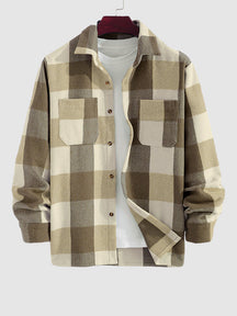 Shirt : Casual Geruite Heren Overhemd - Groen in Bruin van Pantino