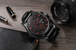 watches : Heren Horloge Chronograaf Bruin Leer - Klassiek Stijlvol Polshorloge met Datumweergave in van Pantino