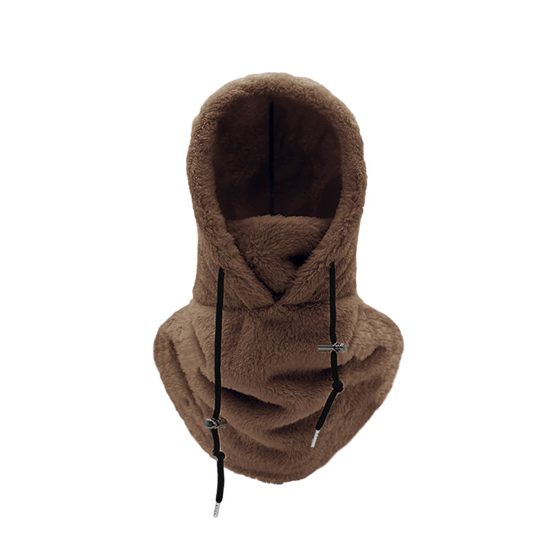 outdoor equipment : Sherpa Ski Masker Dames Beige - Warme Wintersport Hood - Fleece in Bruin van Pantino
