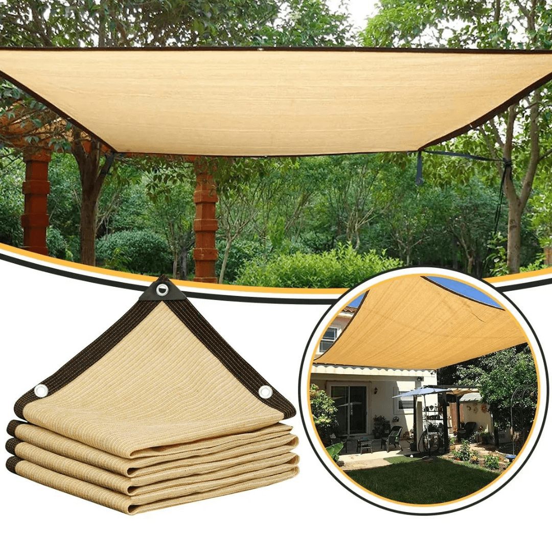 outdoor equipment : Zonneschermnet Zwart HDPE - UV Werend Schaduwdoek voor Terras & Tuin in Beige (nog 5 op voorraad) 2x2M van Pantino