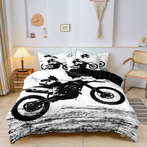 home & garden : Luxe Layers - Motorfiets Gedrukte Dekbedovertrek Beddengoed Set in van Pantino