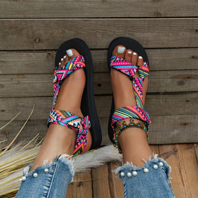 Sandals : Dames Sandalen - Chic Bloemenversiering voor een Modieuze en Stijlvolle Uitstraling - Multicolor in van Pantino