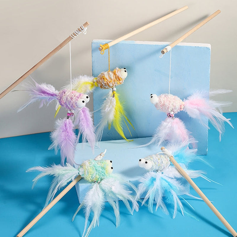 pets : Met de Hand Gemaakt Speelgoed voor Katten met Goudvissen Design - Paars in van Pantino