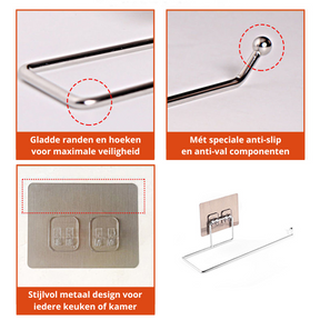 home & garden : Keukenrol Hanger Set 2 Stuks - Keukenpapier Handig Georganiseerd - RVS in van Pantino