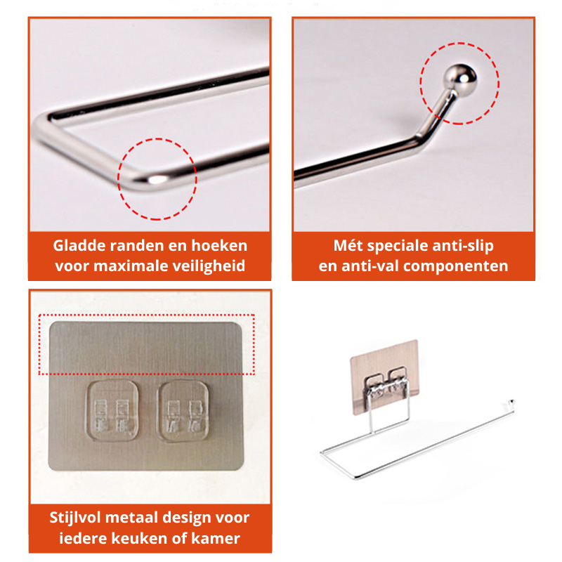 home & garden : Keukenrol Hanger Set 2 Stuks - Keukenpapier Handig Georganiseerd - RVS in van Pantino