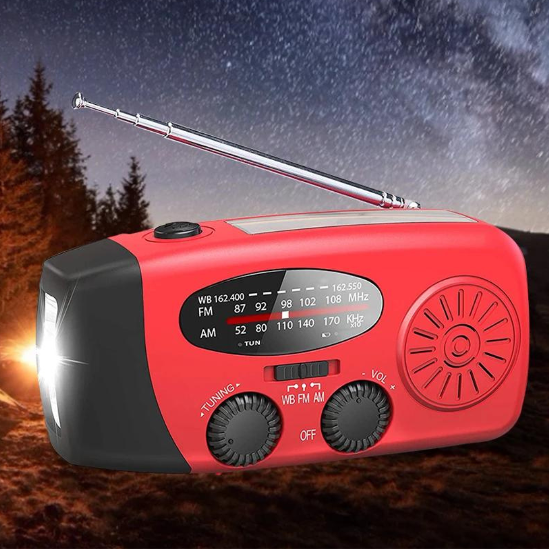 outdoor equipment : SolarSafe - Noodradio & Zaklamp op Zonne-Energie en Opwindbaar Heren in van Pantino