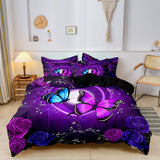 Luxury Layers - Butterfly Duvet Cover Pillowcase Bedding Set - Girls' Room