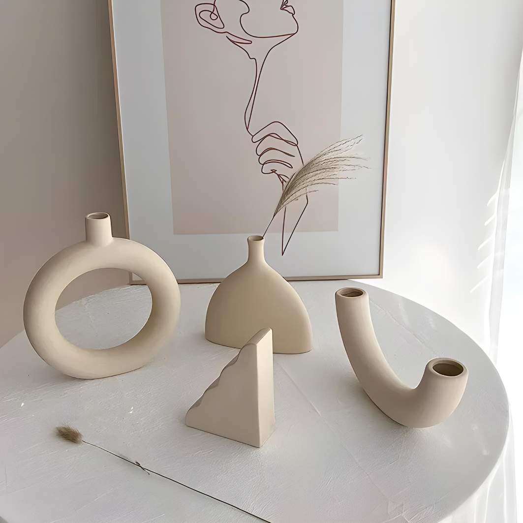 Woondecoratie : Vaas Set Keramiek - 3-Delig Woondecoratie - Modern Design in van Pantino